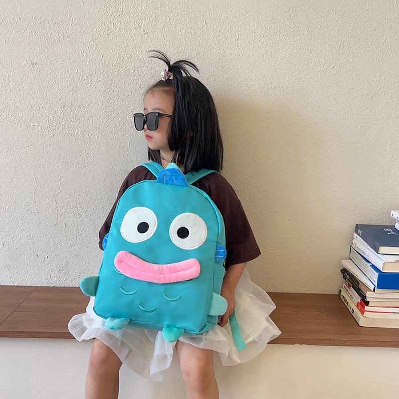 New cartoon casual backpack for students, Korean version, large capacity, versatile, lightweight women's backpack, personalized clownfish double back details Picture