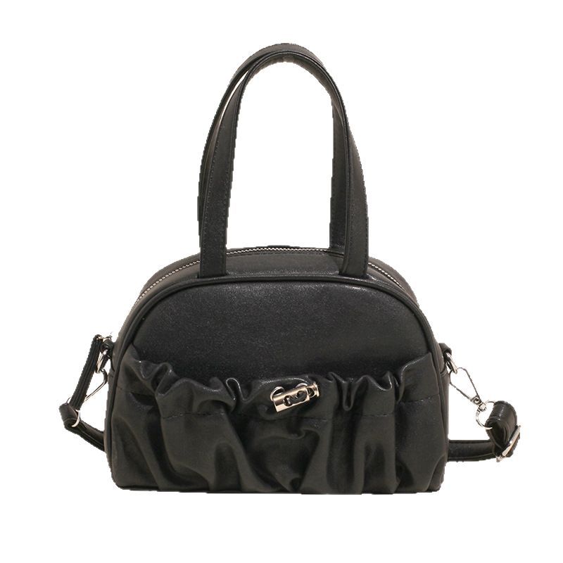 Korean style fashionable and individual pleated handbag for women 2025 new niche design single-shoulder bag, cool solid color crossbody bag Item Picture
