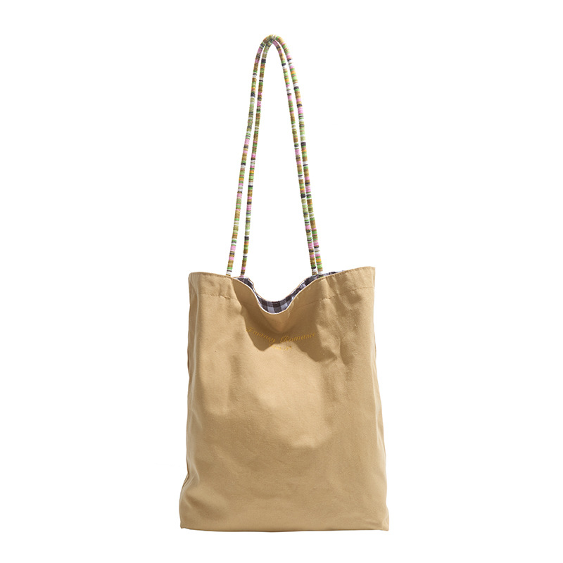 Korean ins trendy casual canvas bag 2025 new style trendy and fashionable large-capacity tote bag versatile shoulder bag Item Picture
