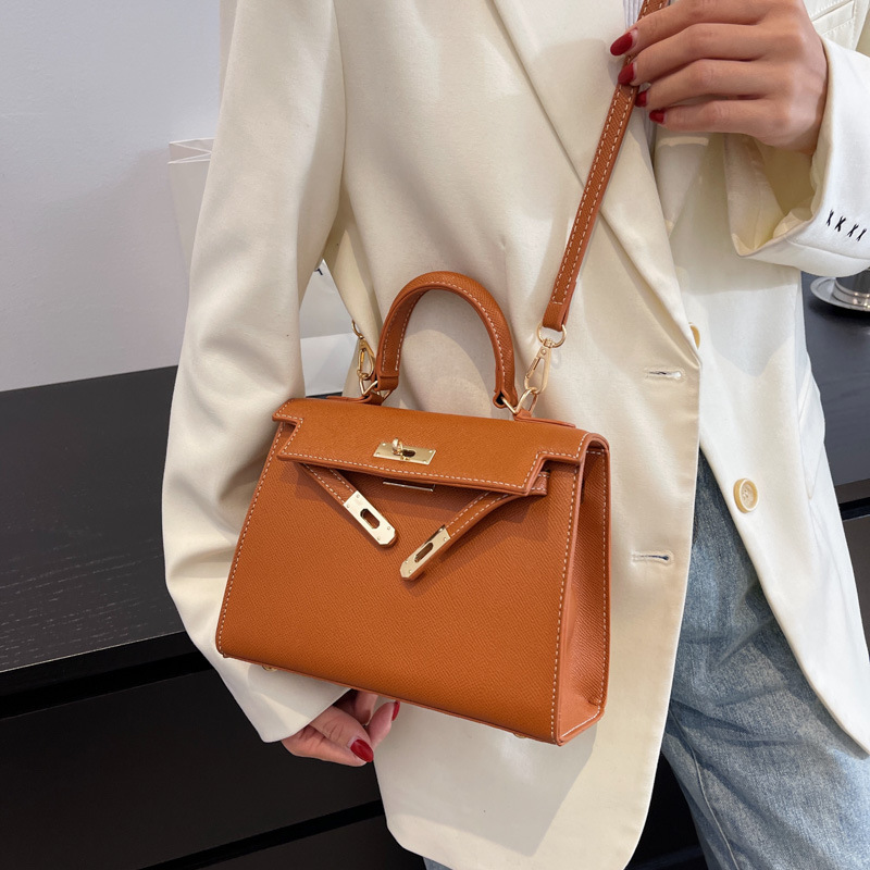 Customized factory wholesale cross-border bags, women's retro commuting hand-carried Kelly bags, casual women's single-shoulder crossbody bags Specification drawing