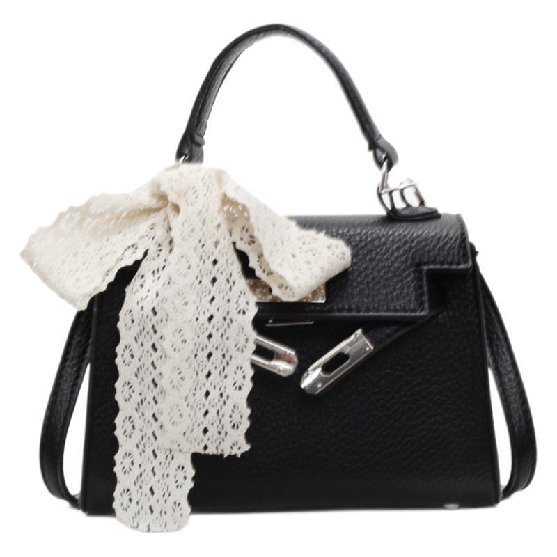Cross-border lychee patterned soft leather hand-carried Kelly bag for women 2025 new style, elegant and versatile, single-shoulder crossbody small square bag Item Picture