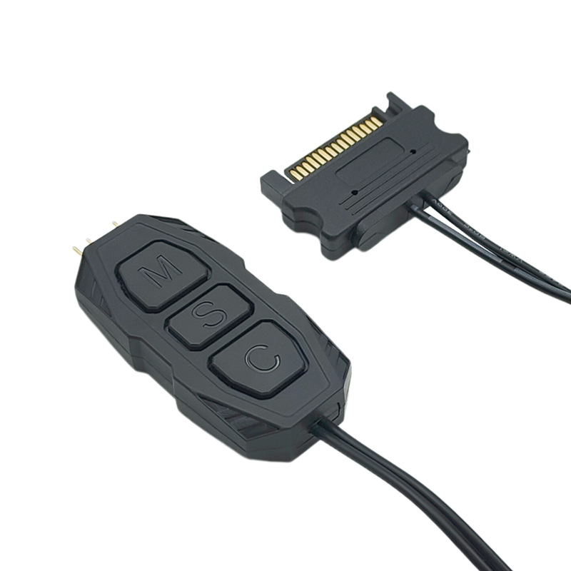5V3 pin adapter SATA cable power supply motherboard synchronous interface case fan 12v4 pin RGB lighting controller Specification drawing