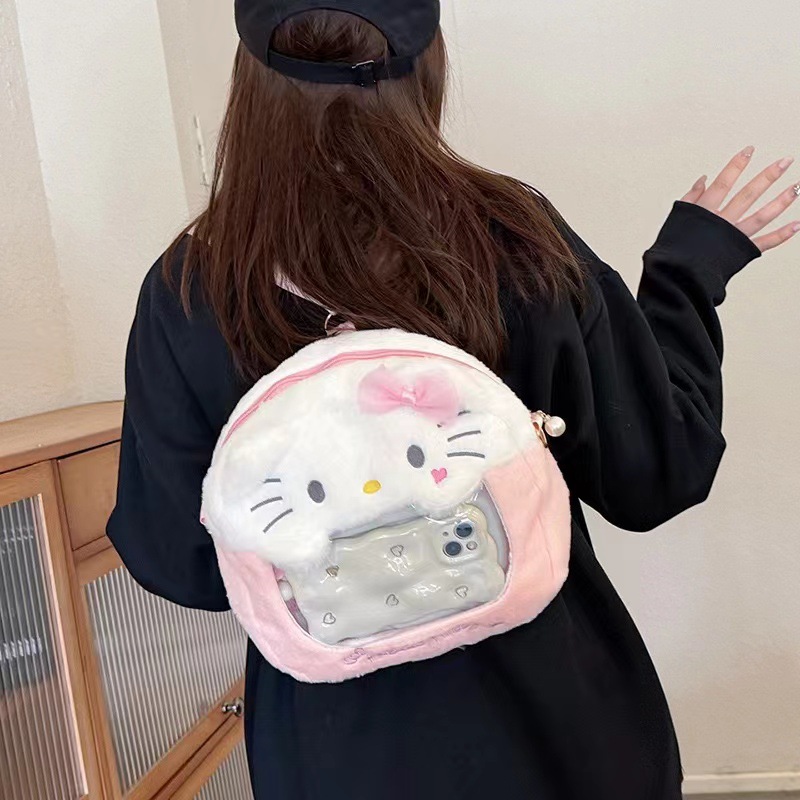 New cartoon Japanese-style cute and girlish double-shoulder crossbody visual backpack with large capacity for classes, wholesale from the manufacturer Specification drawing