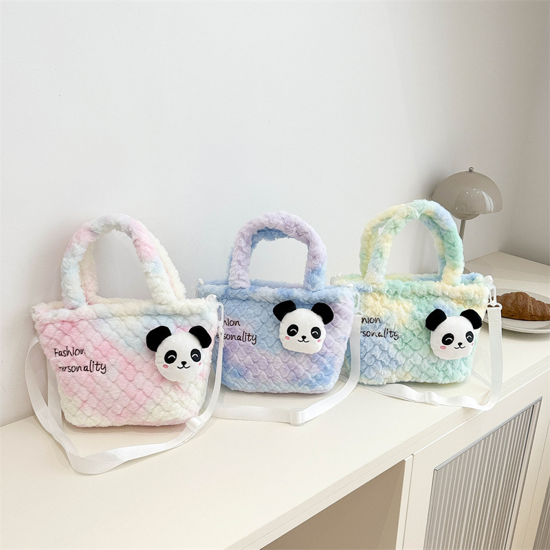 New cute plush toy handbag, Panda hand bag, large capacity, versatile and easy to match, birthday gift full figure