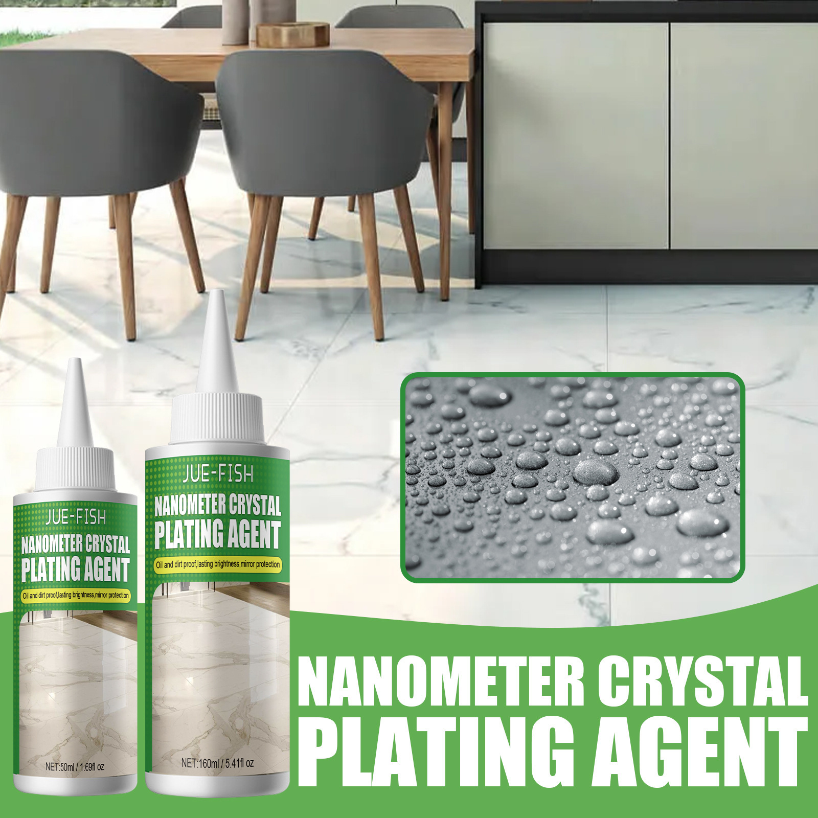 Jue-Fish Stone crystal coating agent, marble polishing nano-crystalline liquid, brightening and restoring, tile scratch care full figure