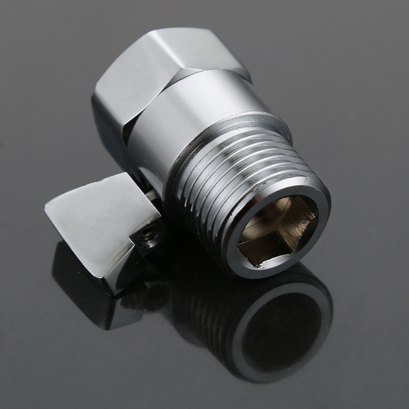 All-copper electroplated Angle valve, large flow wholesale quick-opening valve core flow stop valve, 4-inch pipe interface shower head switch valve Specification drawing