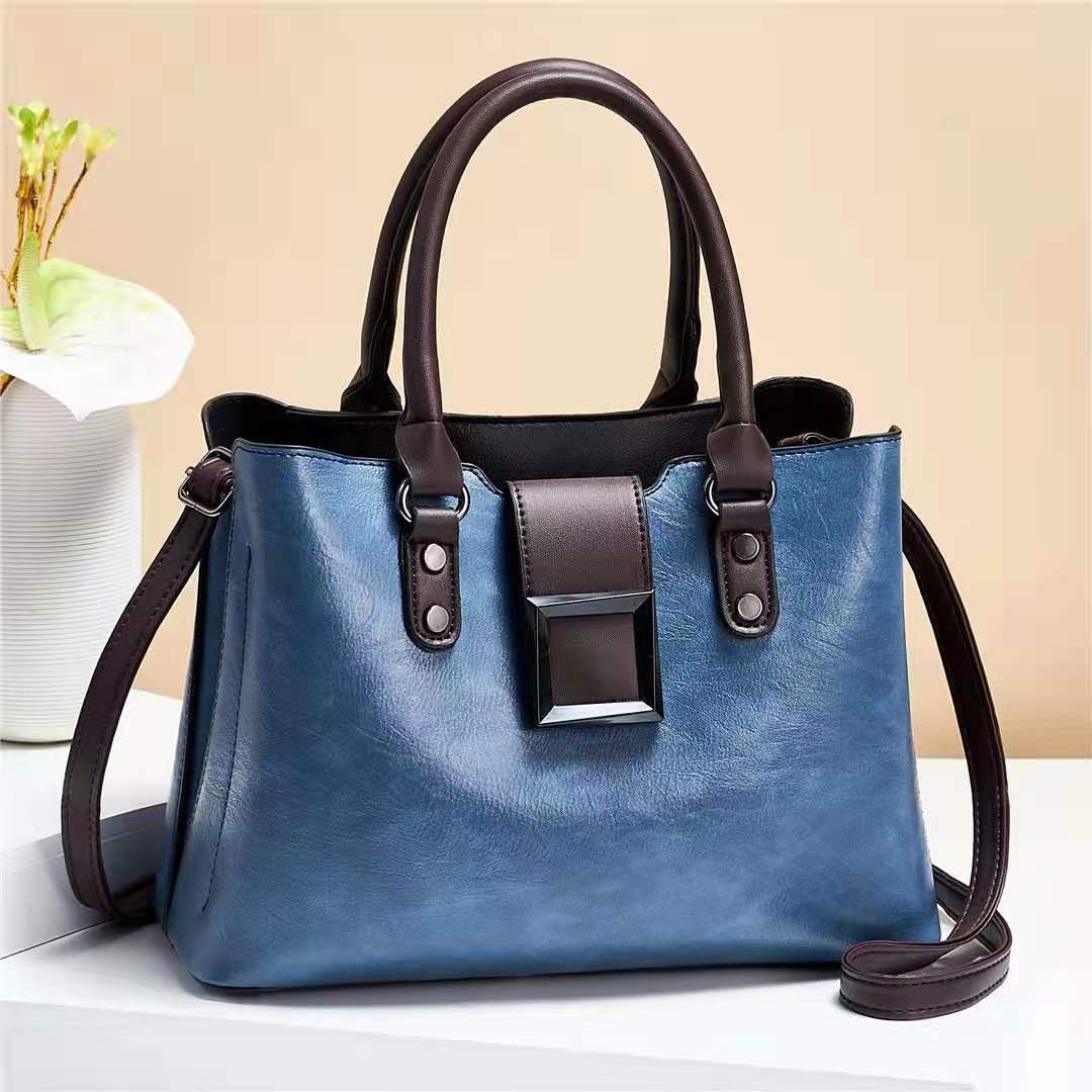Retro handbag, women's bag, 2021 fashionable new bag, Korean version, large-capacity multi-layer PU leather single-shoulder crossbody bag details Picture