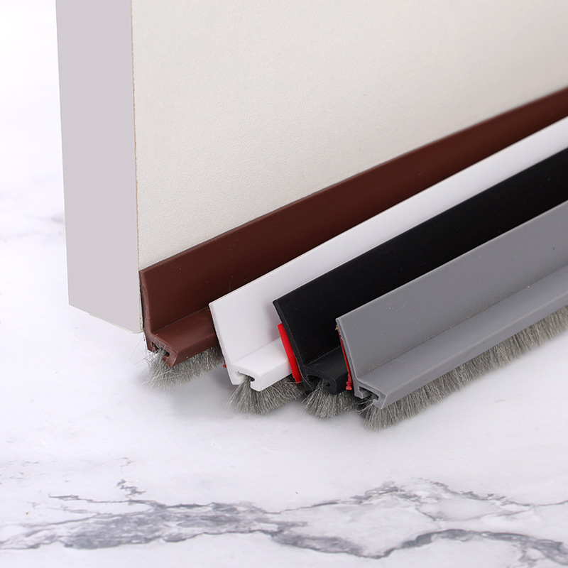 Silicone rubber door bottom windproof thickened sound insulation strip, no falling off, door insect-proof sealing strip, door stop, dust-proof strip for the gap under the door details Picture