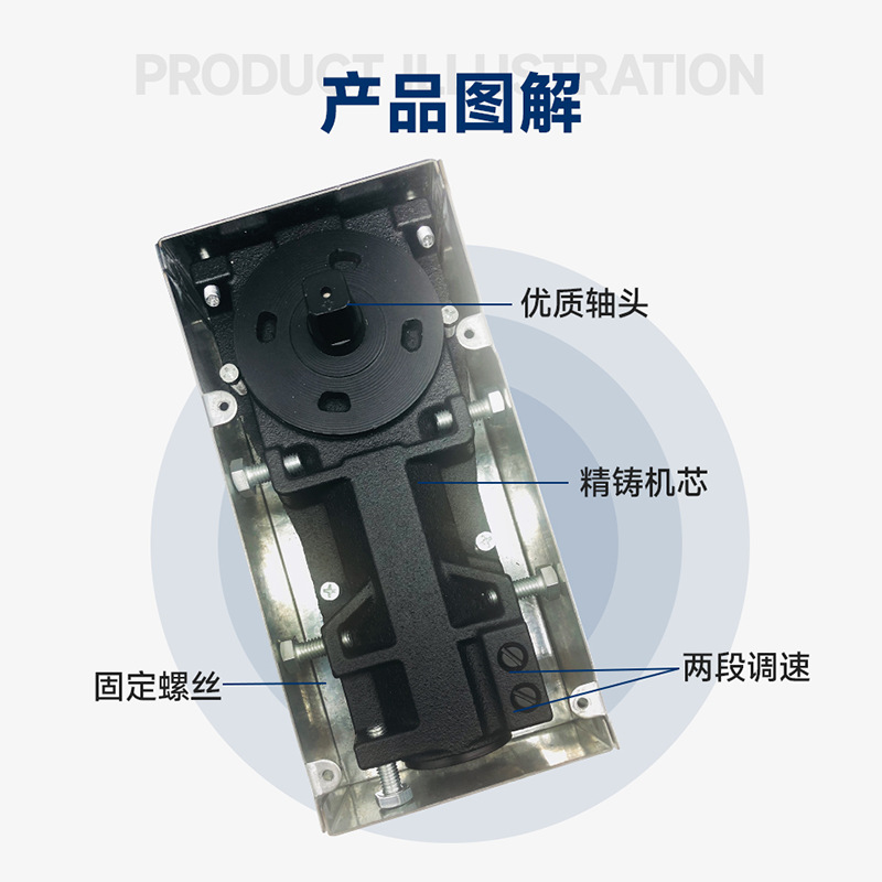 Floor spring, hydraulic buffer floor spring, heavy-duty floor hinge, framed and frameless glass door engineering hardware accessories details Picture