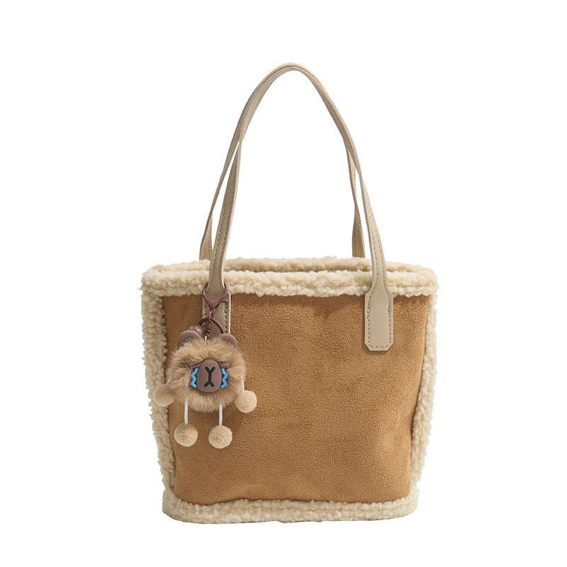 Lambskin bag 2024 new style retro handbag, trendy and versatile single-shoulder handbag, casual vegetable basket bag Item Picture
