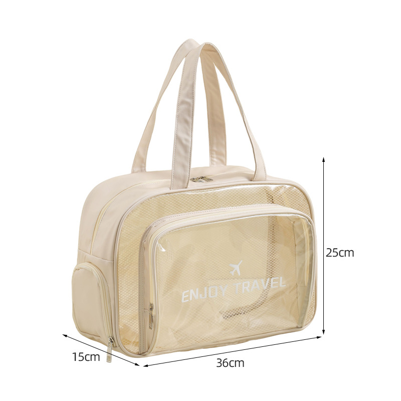 Runhui Travel's essential transparent beach bag, waterproof hand-held toiletry bag, dry and wet separation swimming bag, and pool waterproof bag Item Picture