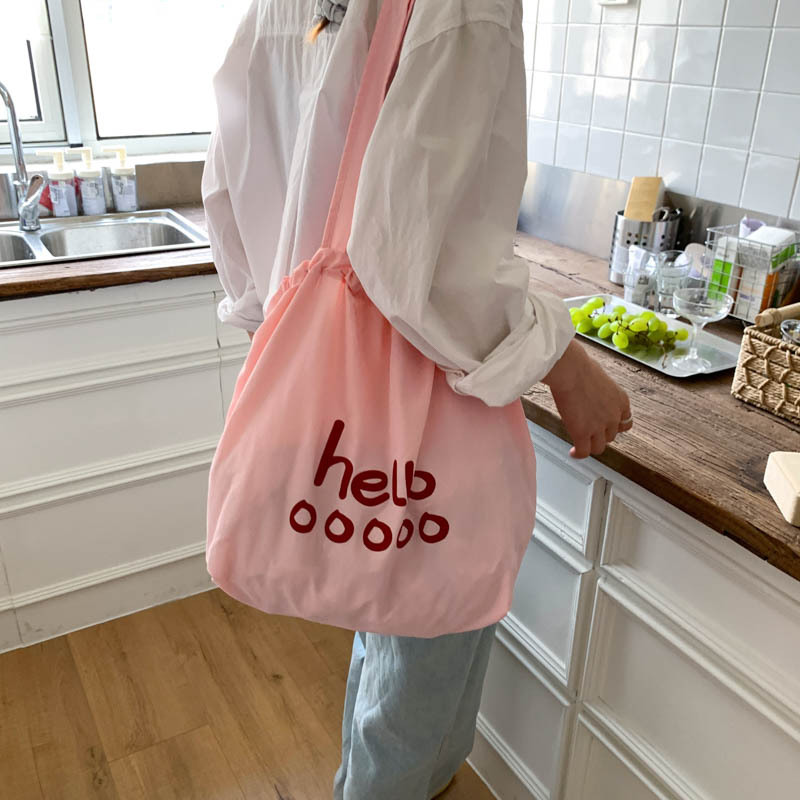 2025 New Korean version large-capacity canvas bag for women, simple, casual and versatile, solid color trendy single-shoulder underarm bag details Picture
