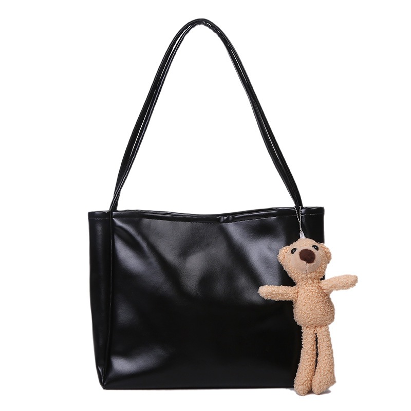 Bag Girl 2020 New Trendy Korean-style single-shoulder bag, large capacity, simple tote bag, hand-purified color large bag Item Picture