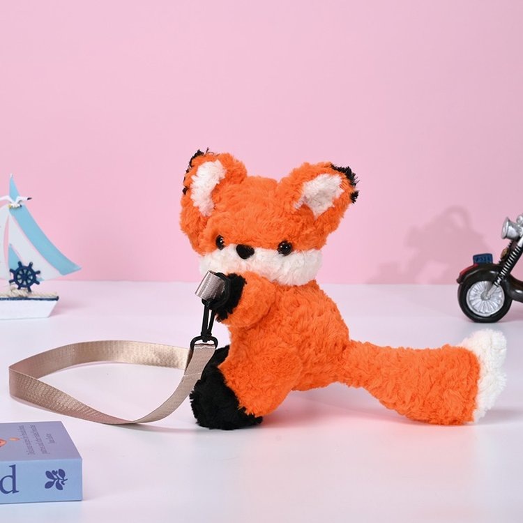 New cross-border kindergarten children's crossbody bag, cute doll, girls' backpack, goodnight fox plush doll bag full figure