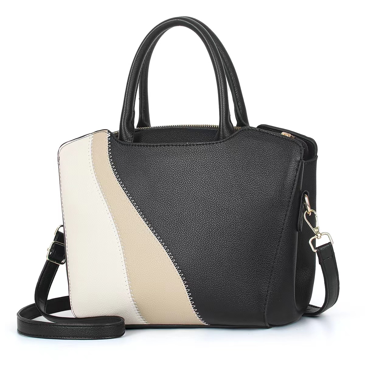 New 2024 foreign trade women's bag, single-shoulder crossbody bag, large-capacity retro patchwork handbag for women, commuter cross-border bag details Picture