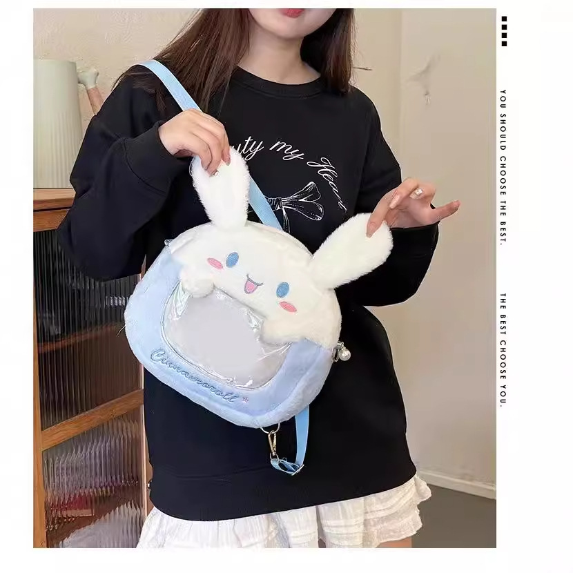 New cartoon Japanese-style cute and girlish double-shoulder crossbody visual backpack with large capacity for classes, wholesale from the manufacturer details Picture