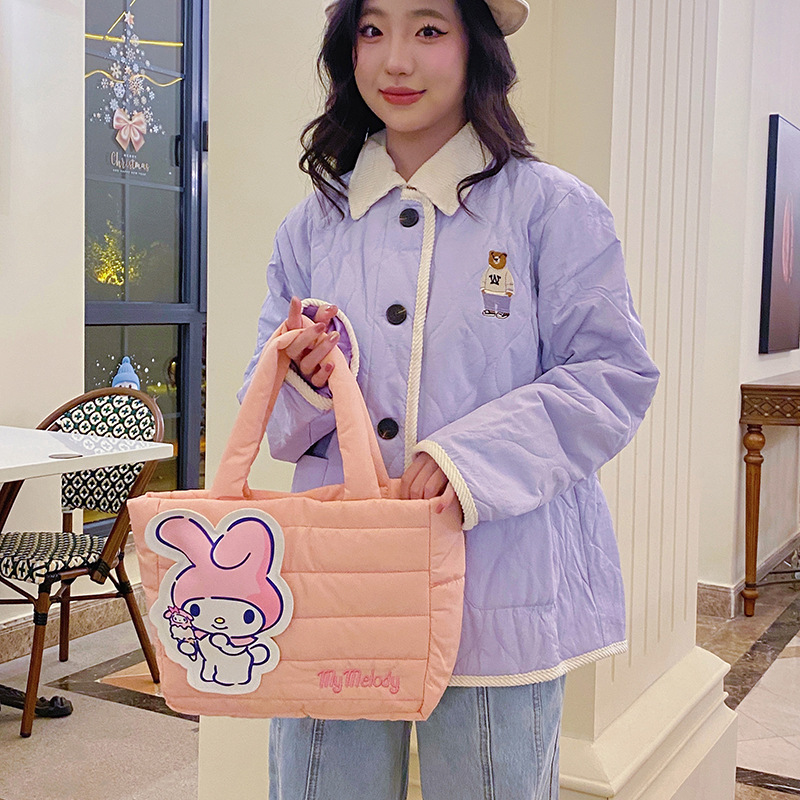 New cartoon down fabric handbag, Pacha dog single-shoulder armpit bag, cute large-capacity tote bag, birthday gift Application Scenario