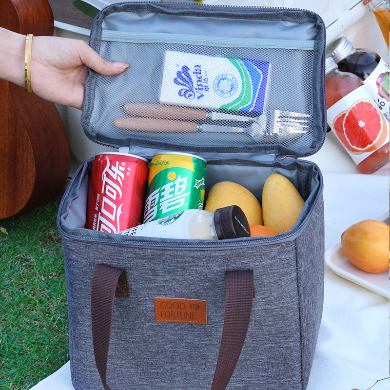Lunch box bag, insulated portable handbag, student to bring food, waterproof and oil-proof, office worker meal bag, aluminum foil picnic bag Specification drawing