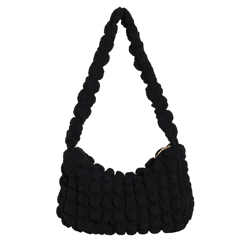 2023 Fresh and clean bubble Bag, soft pleated armpit bag for girls, fashionable and trendy Korean-style simple single-shoulder bag Item Picture