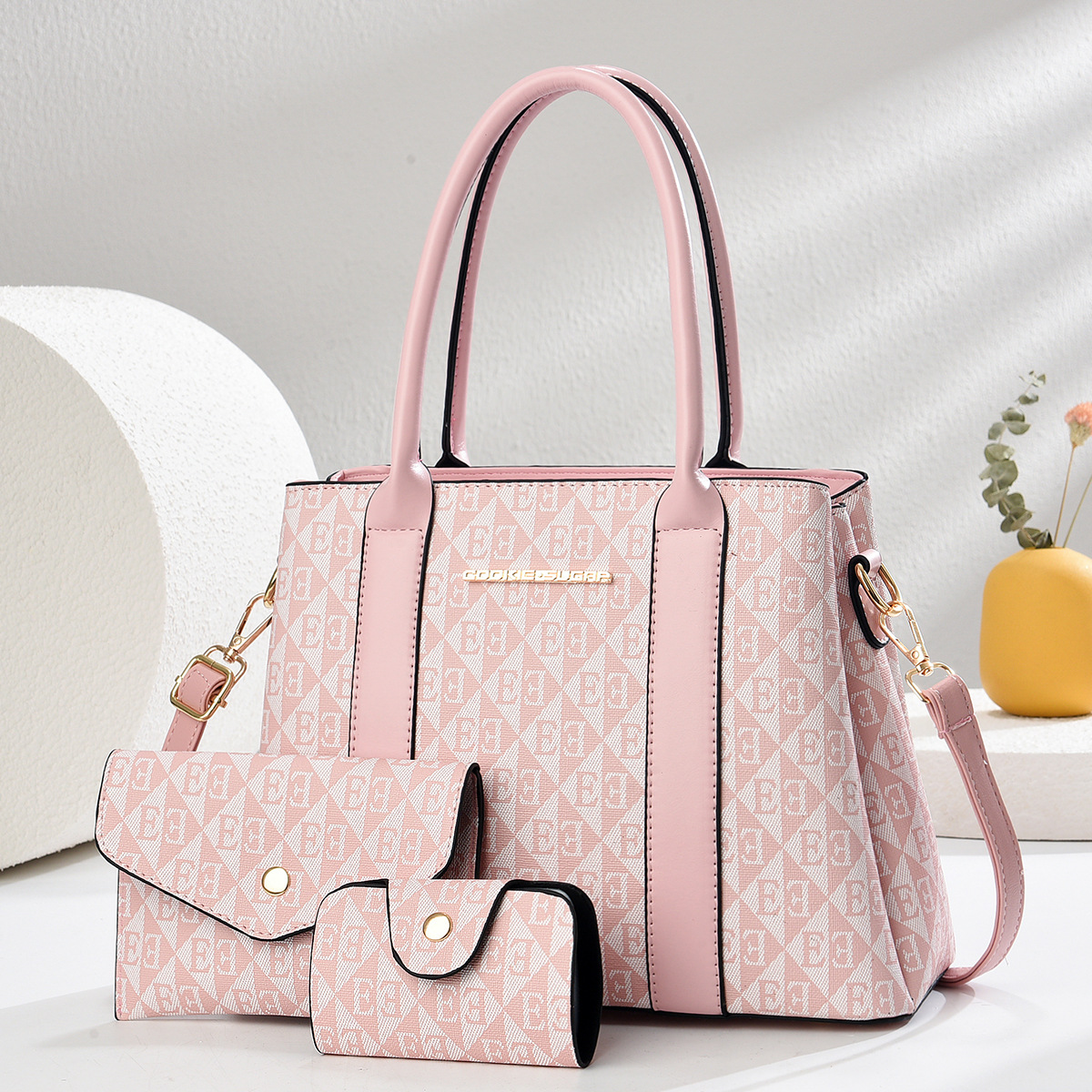 The 2025 new style of European and American retro large-capacity handbag is a light luxury casual women's printed single-shoulder crossbody tote bag trend Specification drawing