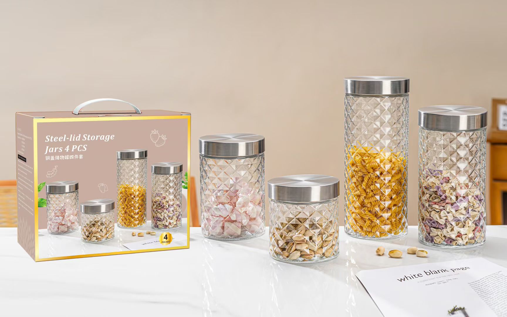 Multi-functional sealed cans, food cans, storage cans, glass bottles for grains and cereals, and storage cans set