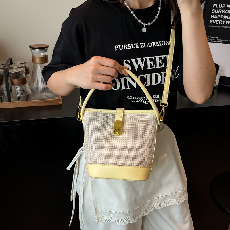 Cross-border niche retro bag for women, 2025 new style, high-end and versatile hand-held bucket bag, single-shoulder crossbody bag details Picture