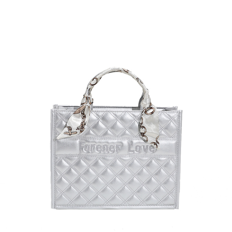 Cross-border foreign trade bag for women, 2022 Summer New fashionable and versatile handbag, solid color silk scarf style commuting bag Item Picture