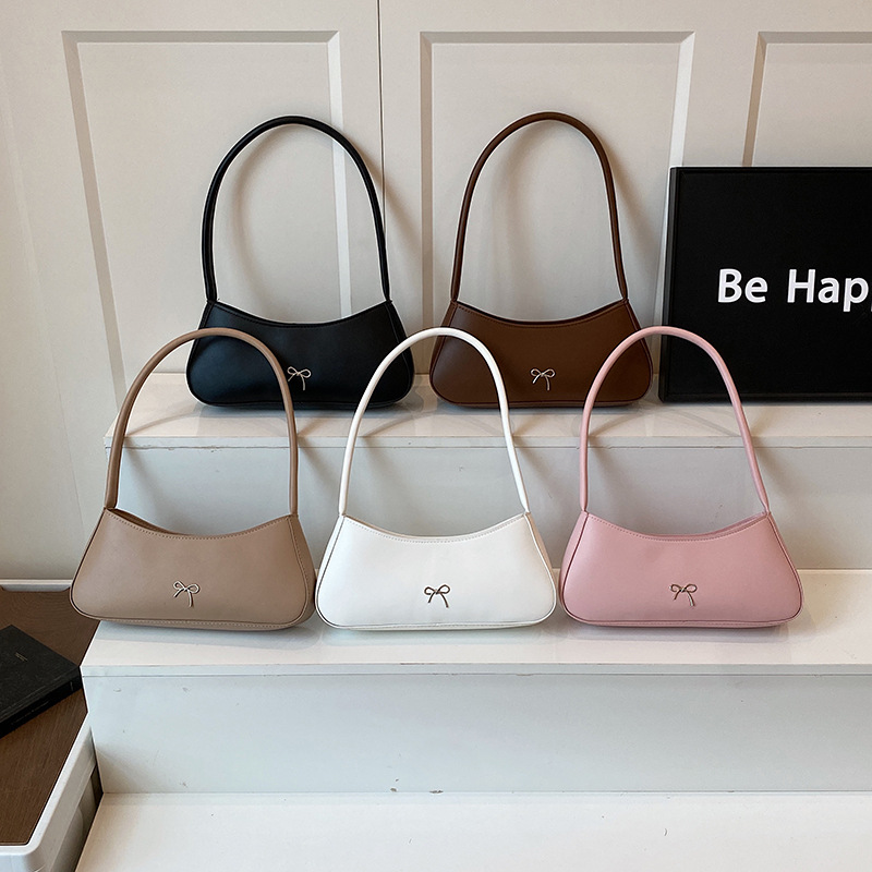 Bow summer fashion casual solid color fresh French 2025 new style stylish single-shoulder crossbody trendy underarm bag Application Scenario