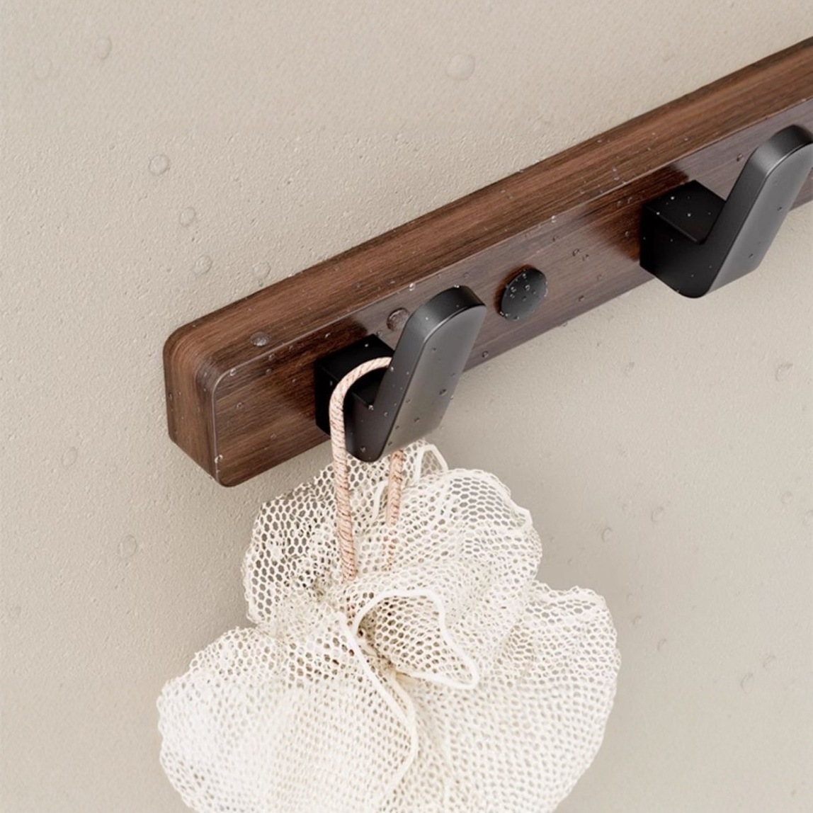 Walnut wood clothes hanger, solid wood hook, bedroom door behind clothes hook, bathroom entrance, hotel decoration row hook, coat hook Specification drawing