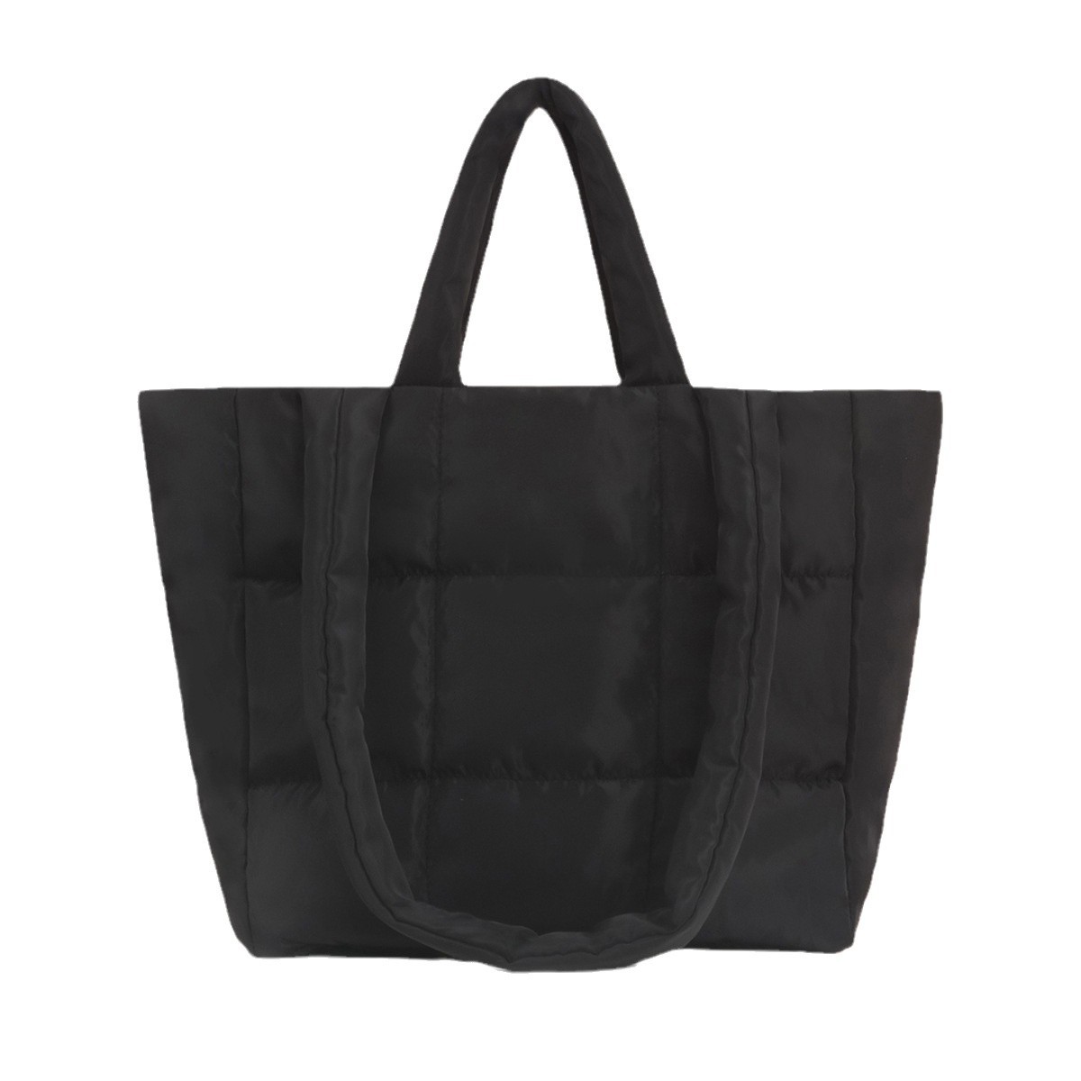 Cross-border 2024 Tote bag, women's large-capacity underarm bag, nine-grid checkered cotton jacket bag, large-capacity hand-held shoulder bag Item Picture