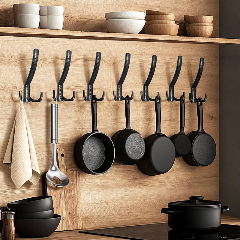 Zinc alloy metal coat hooks, three-coat hooks, door back wall coat and hat hooks, simple, antique and retro wall hooks Application Scenario