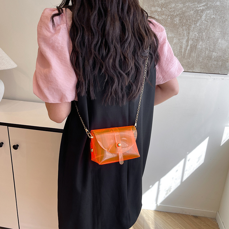 Summer niche solid-color underarm bag, fashionable transparent single-shoulder small bag, women's 2025 new popular crossbody bag details Picture