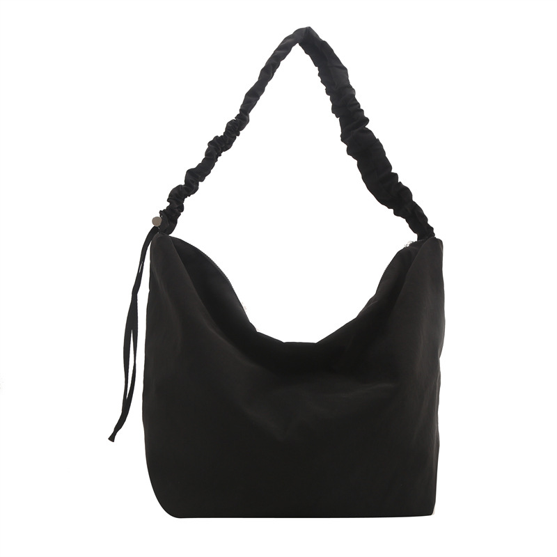Large-capacity pleated cloud casual Nylon fabric bag 2024, a fresh and laid-back commuting single-shoulder tote crossbody bag Item Picture
