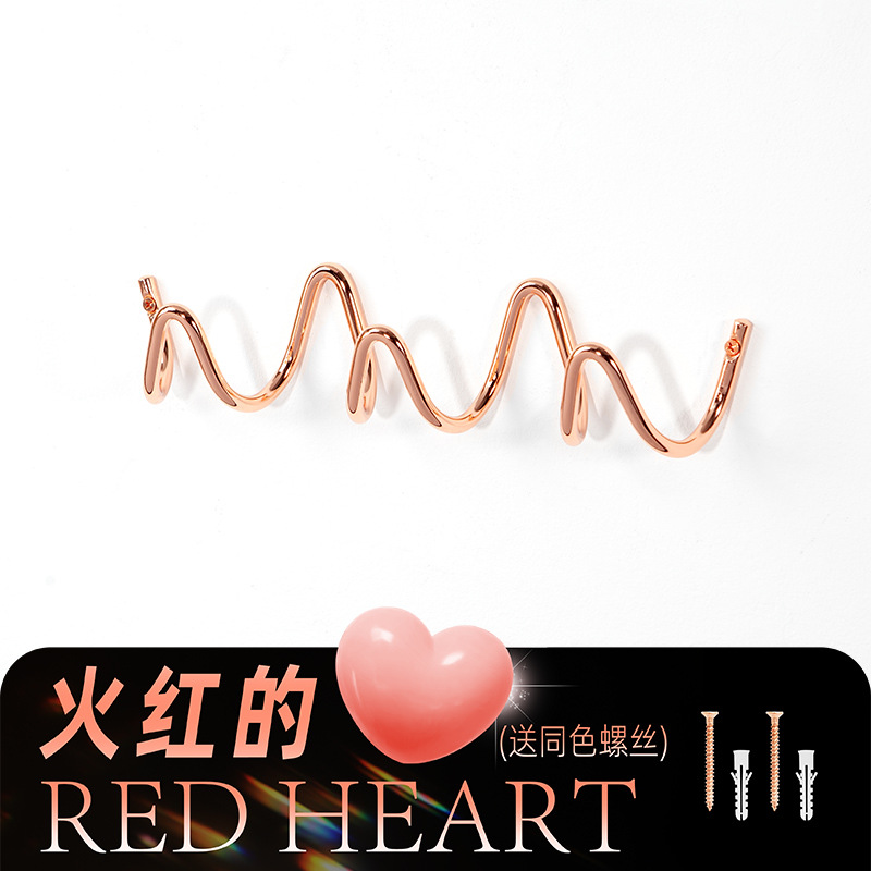 Nordic ins coat hooks, trendy storage creativity, hardware electroplating, vintage living room, corridor wall, background wall coat hooks Application Scenario