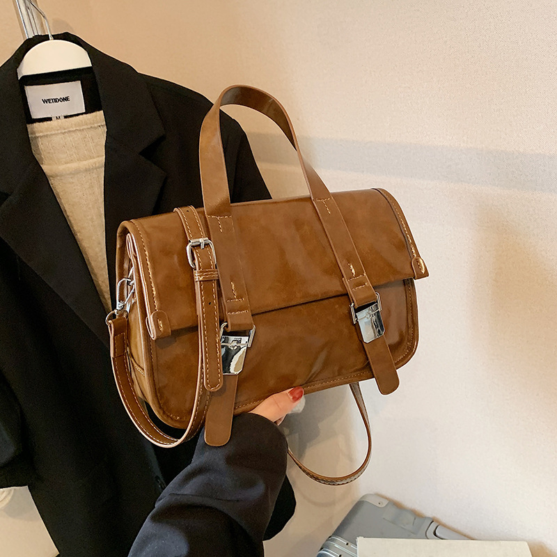 Large-capacity bag, retro and versatile underarm bag, 2024 new casual single-shoulder crossbody bag, hand-carry commuter messenger bag Specification drawing