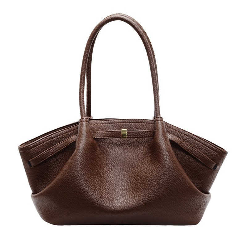 French retro underarm bag for women 2025 new style, fashionable and high-end texture, hand-held shoulder bag, lychee pattern commuter bag Item Picture