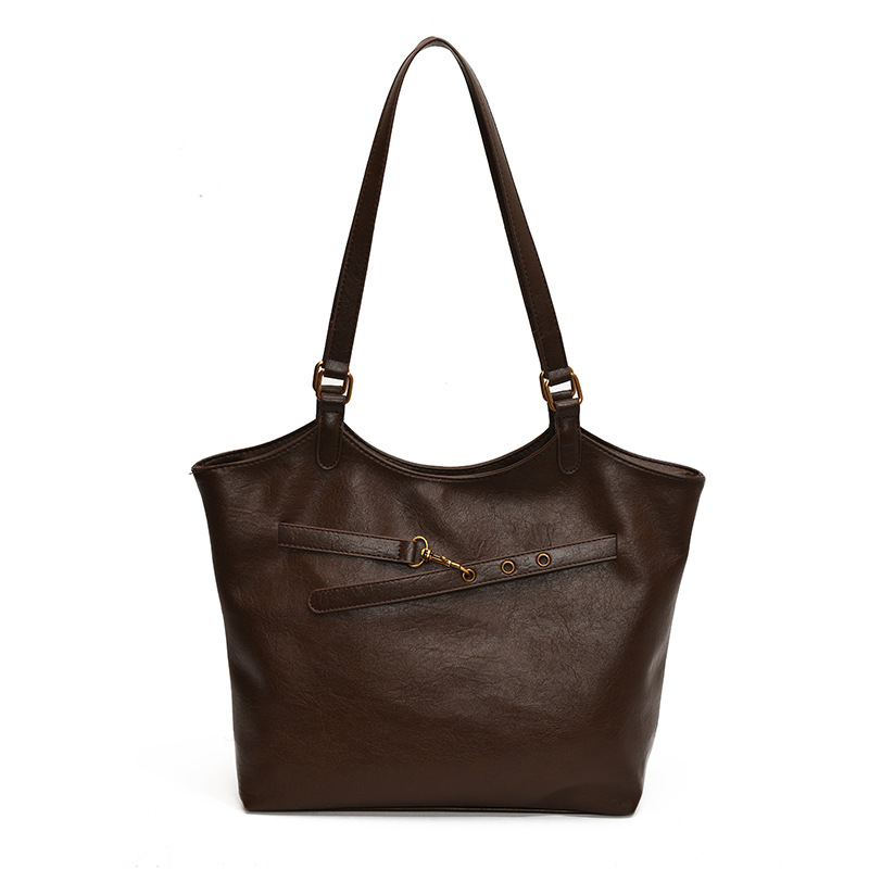 Trendy retro underarm bag, large-capacity versatile tote bag, single-shoulder bag for school commuting, new 2024 bucket bag for women Item Picture