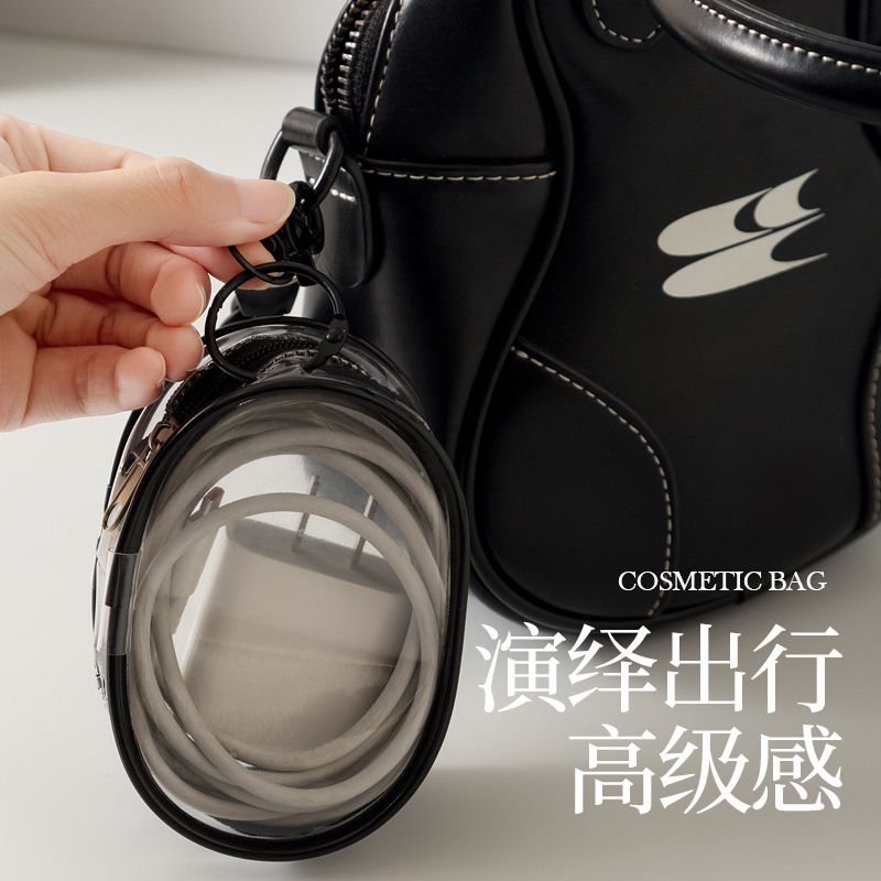 Hook data cable storage bag, PVC transparent external winding cable, digital charger visual organization, earphone storage bag details Picture