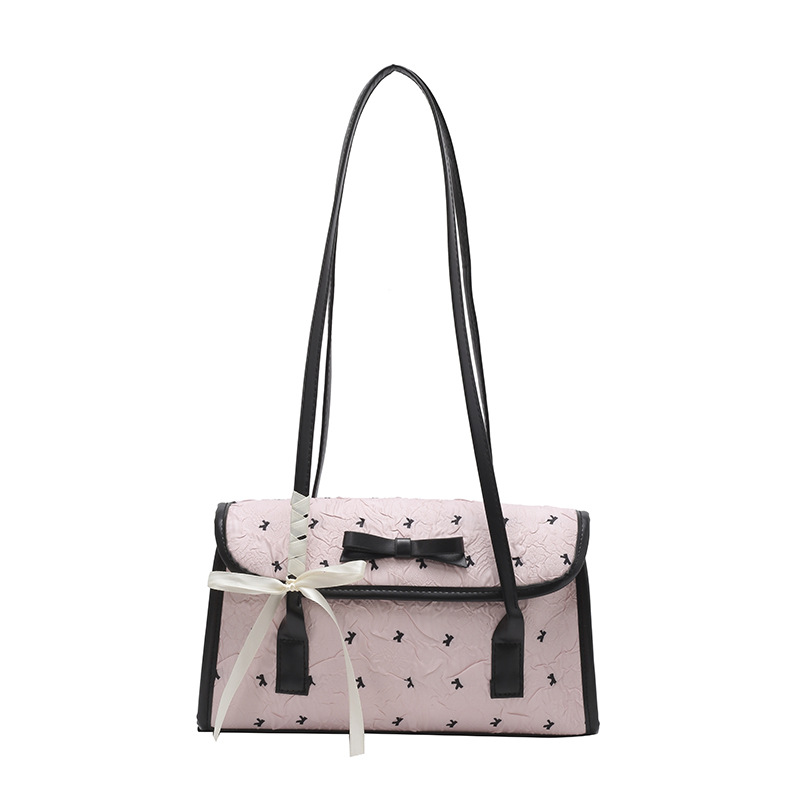 A new 2025 Korean niche underarm commuter bag for women, featuring a girlish style and a bow single-shoulder bag Item Picture