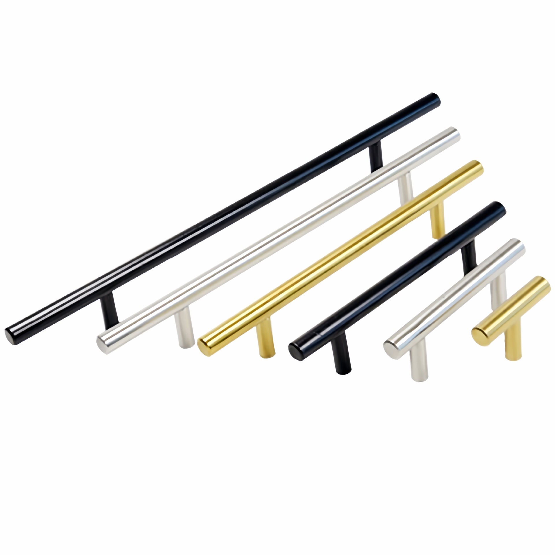Golden T-shaped handle, wardrobe, cabinet, stainless steel hollow handle, drawer, hardware cabinet door, long handle, door and window handle Specification drawing