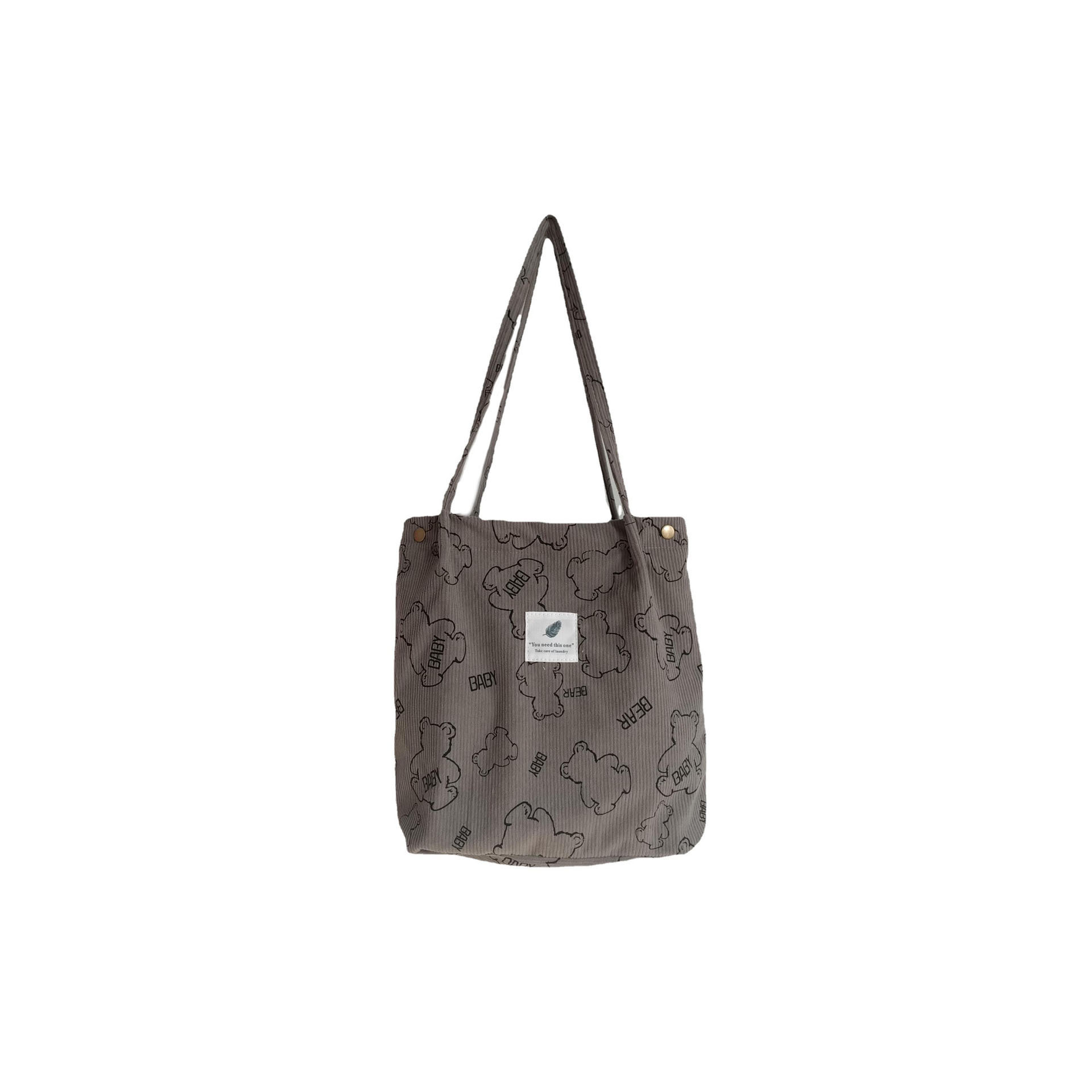012174 Autumn Cartoon single-shoulder bag, new Japanese bear corduroy student class bag, cute canvas bag Application Scenario