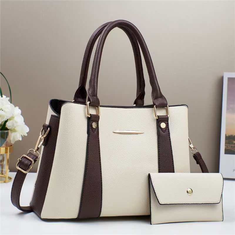 The new patchwork mother-and-child bag is fashionable and trendy. It's a cross-border single-shoulder women's bag with a high-end feel. It's a large-capacity crossbody bag for women details Picture