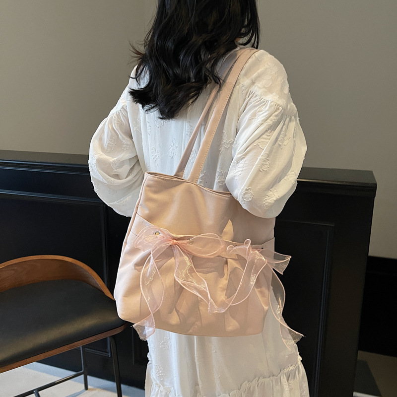 Korean design bow large-capacity bag for women 2025 new trendy and fashionable tote bag and underarm bag details Picture