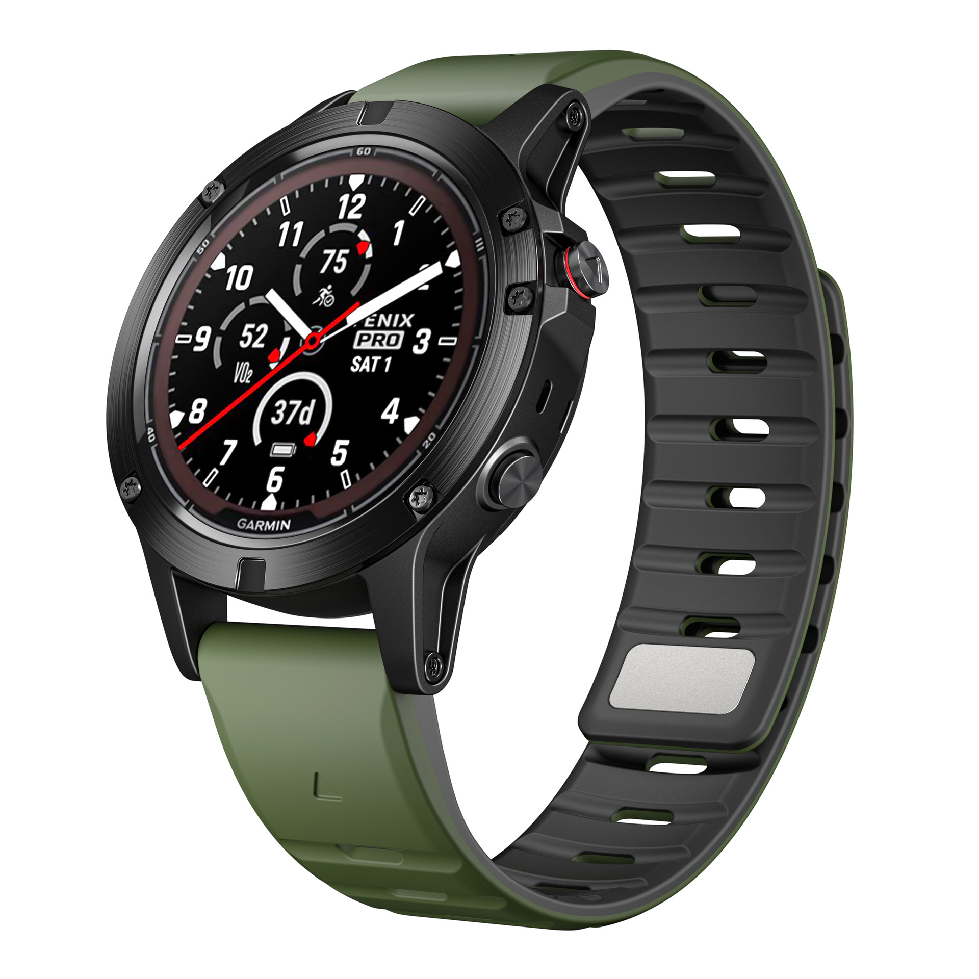 The new model is equipped with a Garmin quick-release 22/26mm Norman strap and a powerful N54 magnetic strap details Picture