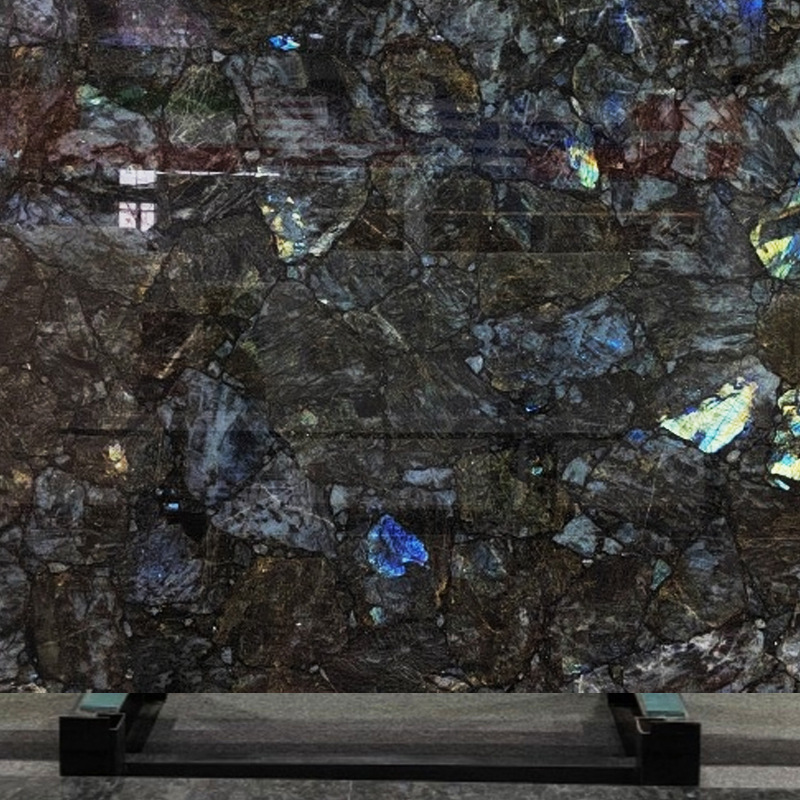 The manufacturer supplies high-end building materials for home natural marble translucent decoration, including Italian blue jade luxury stone Application Scenario