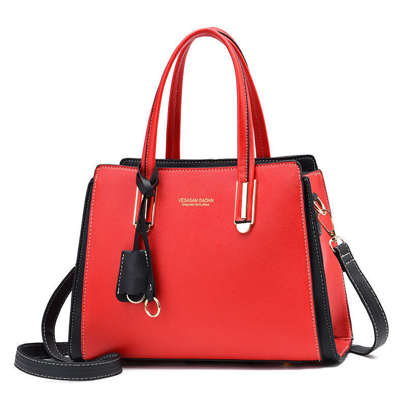Middle-aged women's color-blocking bag 2022 new style fashionable handbag, Korean style grand color-blocking single-shoulder crossbody bag, one-piece consignment Application Scenario