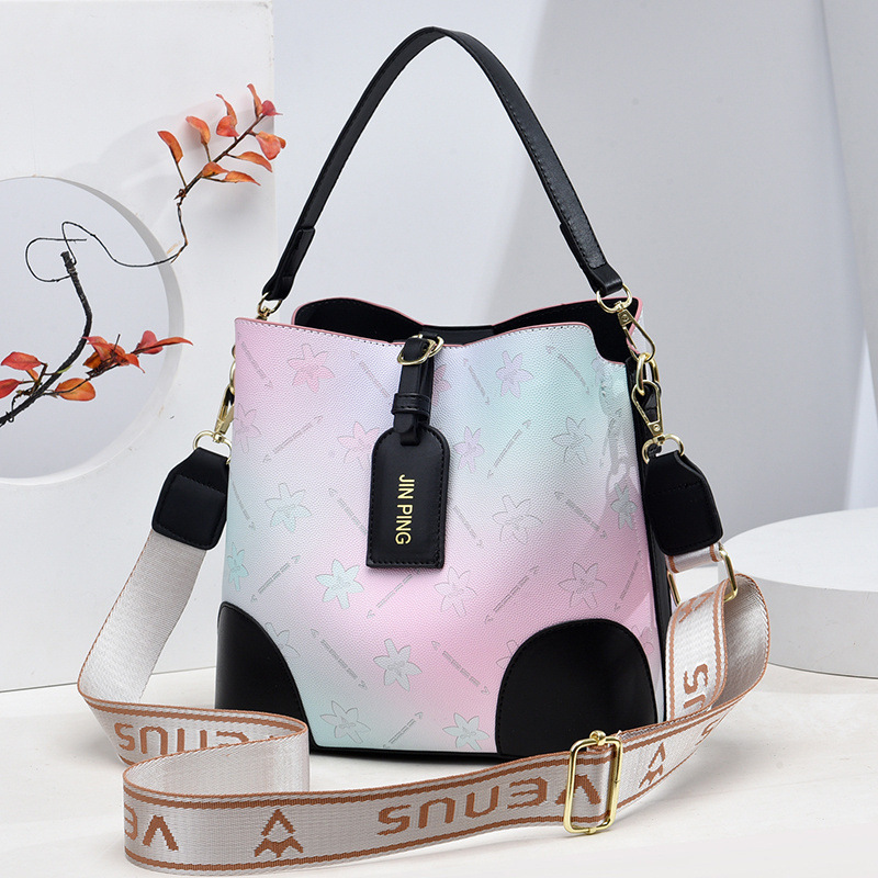 Gradient rainbow bag factory fashionable and trendy women's bag, high-end sense, large capacity single-shoulder bag, crossbody bag, handbag for women Specification drawing