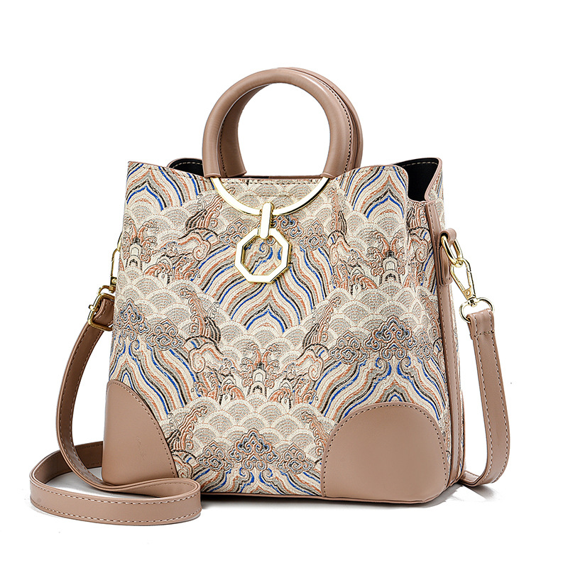2024 New live-streaming bucket bag, checkered children's bag, women's single-shoulder bag, fashionable printed versatile crossbody bag Item Picture