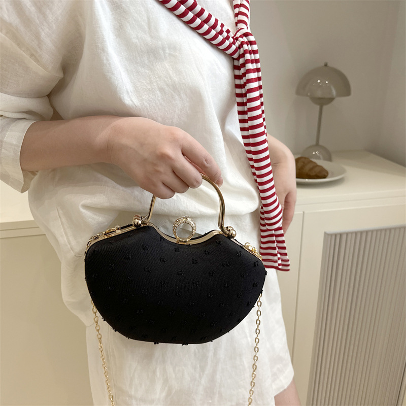 Mini heart-shaped small bag 2025 new style bag, cute and niche heart-shaped single-shoulder fashionable crossbody bag, chain bag Specification drawing