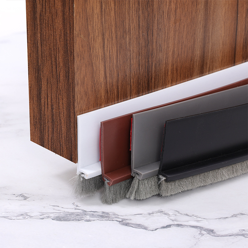 Silicone rubber door bottom windproof thickened sound insulation strip, no falling off, door insect-proof sealing strip, door stop, dust-proof strip for the gap under the door full figure